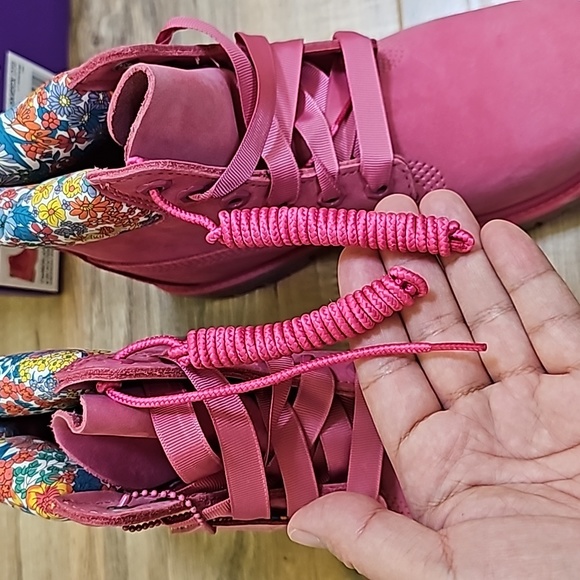 TIMBERLAND,LIBERTY OF LONDON 6 INCH PREMIUM WATERPROOF,MEDIUM PINK NUBUCK Size 7 - Picture 12 of 15